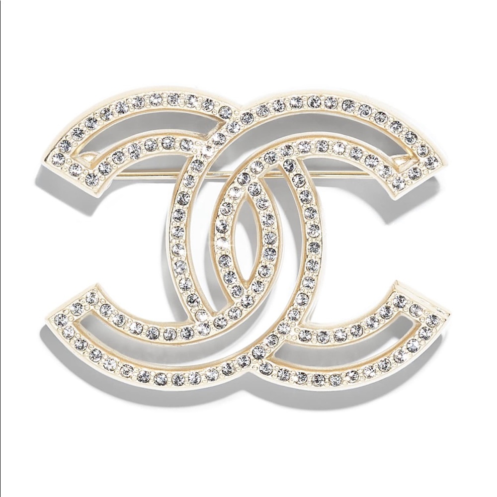❌SOLD❌CHANEL 21B Gold & Crystal XLarge Brooch NEW - Picture 11 of 17